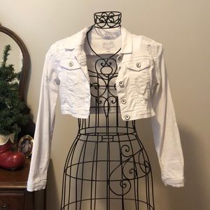 dELia’s White Floral Jean Jacket